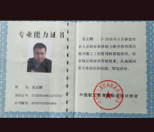 专业能力证书