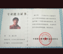 专业能力证书